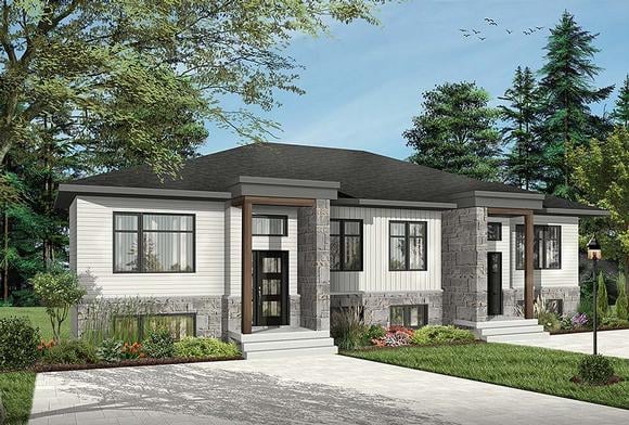Contemporary, Modern Multi-Family Plan 76534 with 8 Beds, 4 Baths Elevation