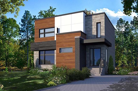 Contemporary, Modern House Plan 76537 with 3 Beds, 2 Baths Elevation