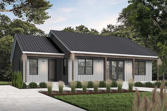 Cottage House Plan 76545 with 2 Beds, 2 Baths Elevation