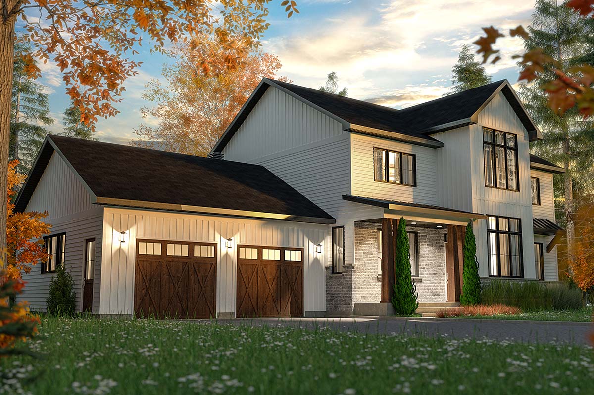 Country, Farmhouse Plan with 2380 Sq. Ft., 4 Bedrooms, 3 Bathrooms, 2 Car Garage Picture 3