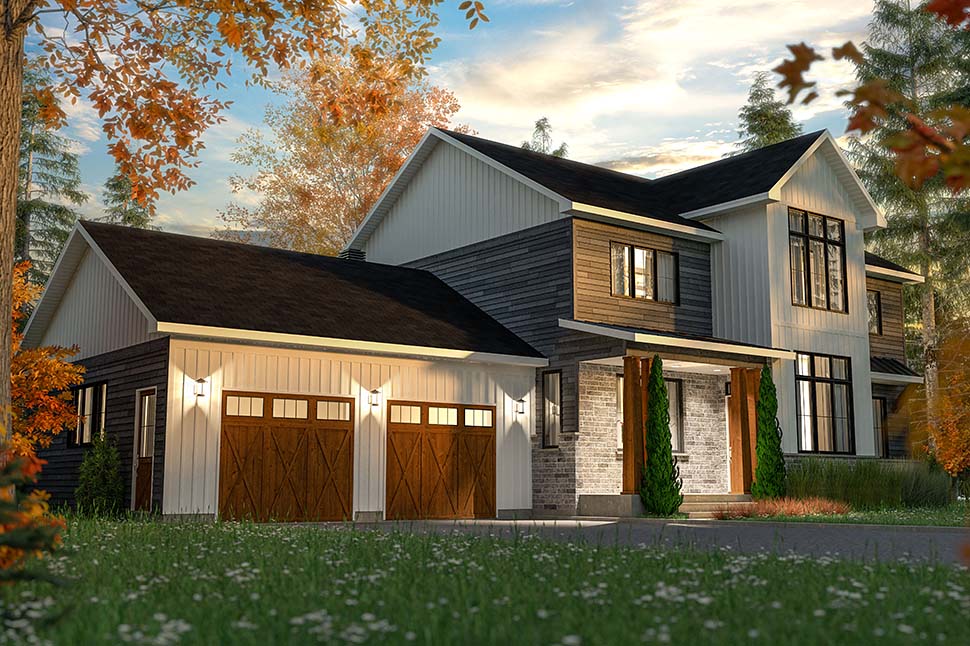 Country, Farmhouse Plan with 2380 Sq. Ft., 4 Bedrooms, 3 Bathrooms, 2 Car Garage Picture 4