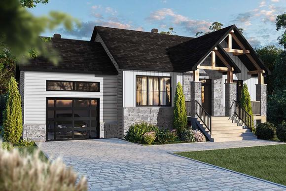 Country, Craftsman, Ranch House Plan 76556 with 2 Beds, 1 Baths, 1 Car Garage Elevation
