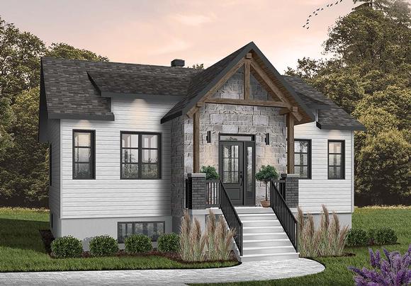 Cabin, Craftsman, Ranch House Plan 76558 with 2 Beds, 1 Baths Elevation