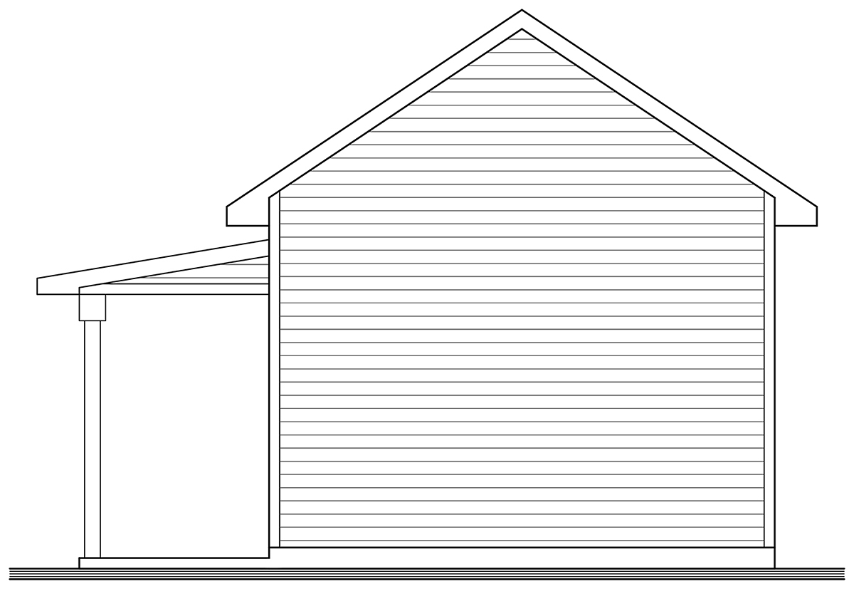 Country, Craftsman, Farmhouse, Ranch 1 Car Garage Plan 76570 Rear Elevation