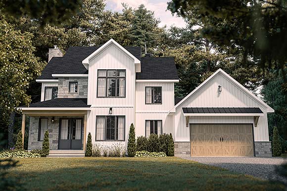 Country, Craftsman, Farmhouse House Plan 76582 with 3 Beds, 3 Baths, 2 Car Garage Elevation