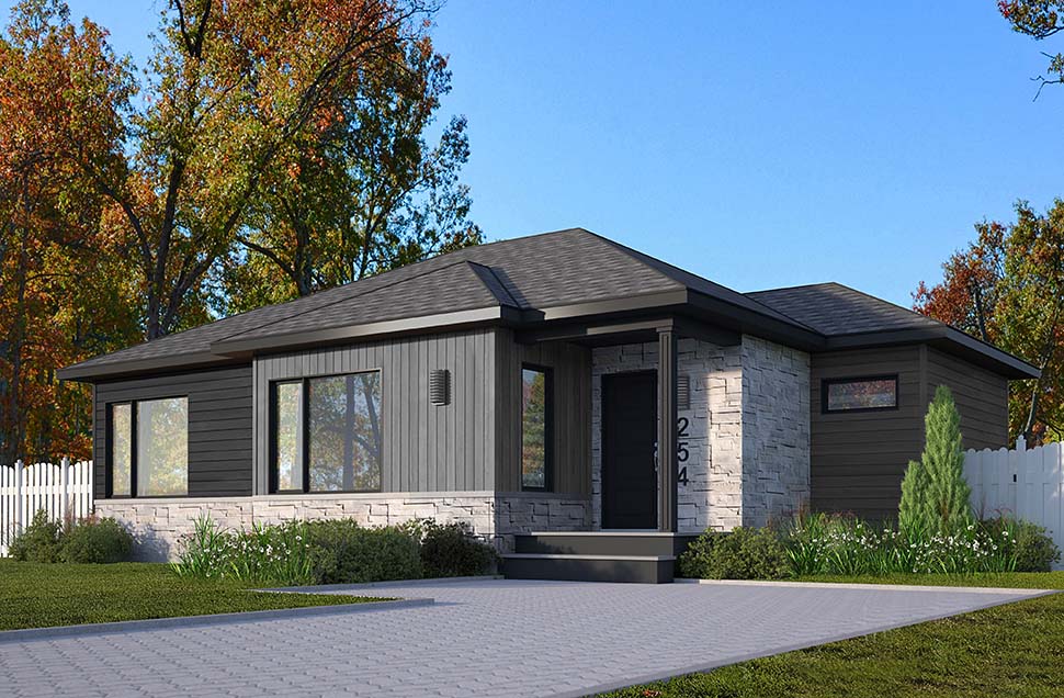 Bungalow, Contemporary Plan with 998 Sq. Ft., 2 Bedrooms, 1 Bathrooms Picture 3