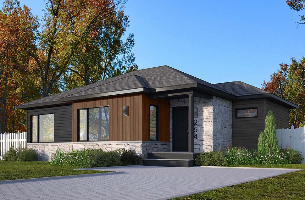 Bungalow, Contemporary Plan with 998 Sq. Ft., 2 Bedrooms, 1 Bathrooms Picture 4