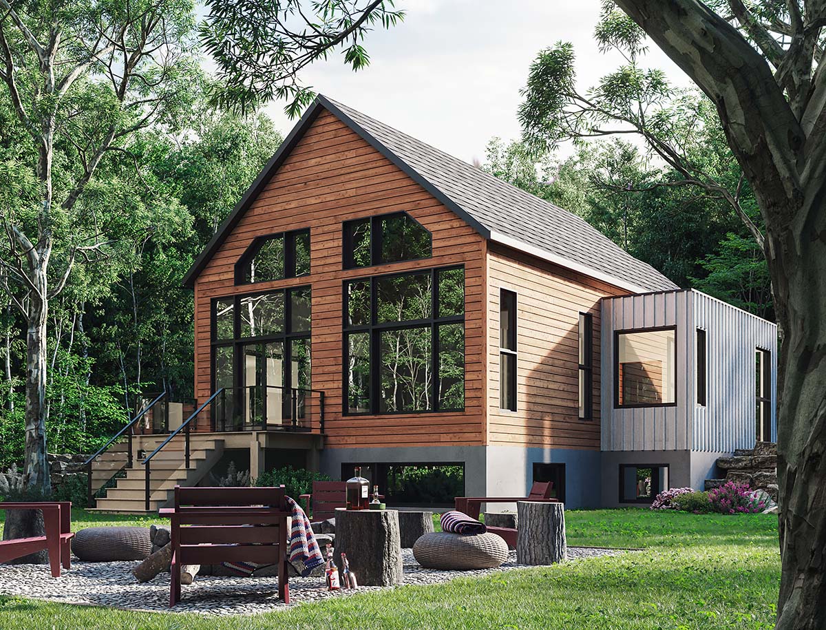 Cabin, Contemporary, Cottage, Craftsman, Farmhouse, Modern Plan with 2080 Sq. Ft., 3 Bedrooms, 2 Bathrooms, 1 Car Garage Picture 2