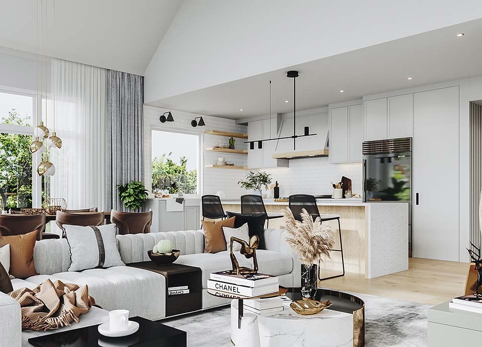 Cabin, Contemporary, Cottage, Craftsman, Farmhouse, Modern Plan with 2080 Sq. Ft., 3 Bedrooms, 2 Bathrooms, 1 Car Garage Picture 11