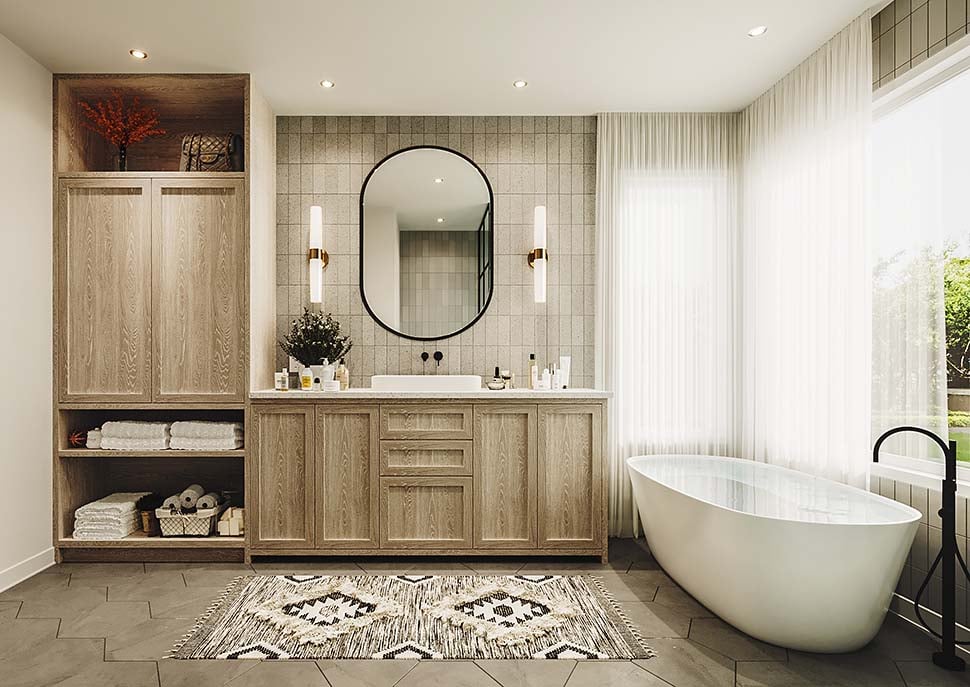 Cabin, Contemporary, Cottage, Craftsman, Farmhouse, Modern Plan with 2080 Sq. Ft., 3 Bedrooms, 2 Bathrooms, 1 Car Garage Picture 12