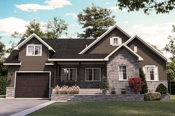 Country, Craftsman, Farmhouse House Plan 76592 with 3 Beds, 3 Baths, 1 Car Garage Elevation