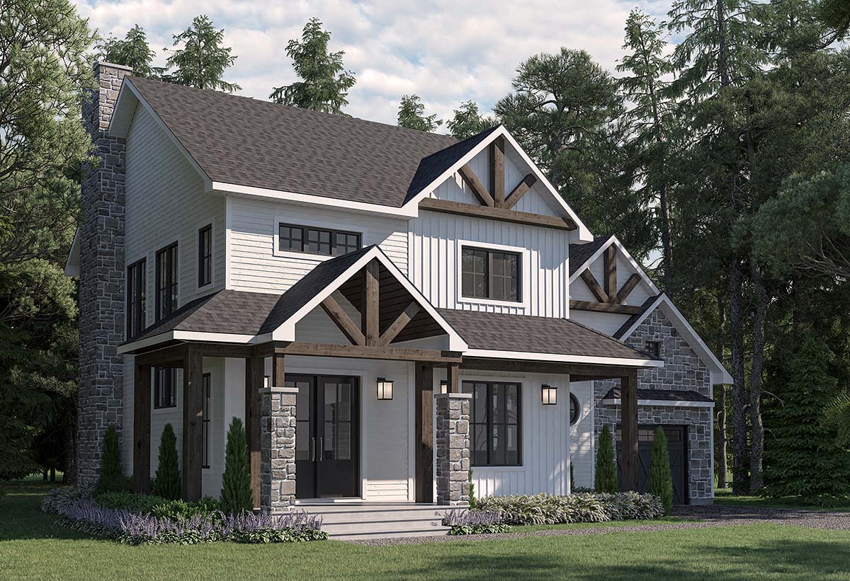 Country, Craftsman, Farmhouse Plan with 3137 Sq. Ft., 4 Bedrooms, 3 Bathrooms, 1 Car Garage Picture 3
