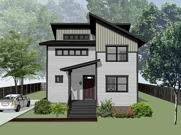 Contemporary, Modern House Plan 76620 with 3 Beds, 3 Baths Elevation