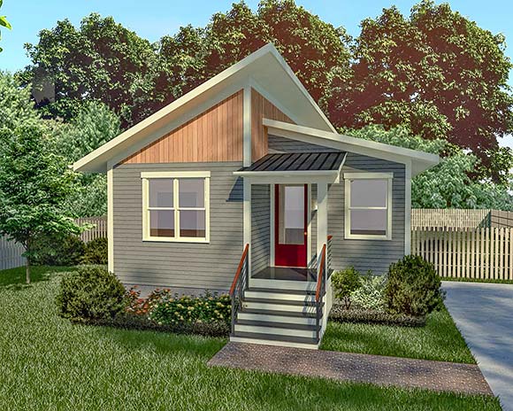 Bungalow, Contemporary, Cottage House Plan 76625 with 3 Beds, 2 Baths Elevation