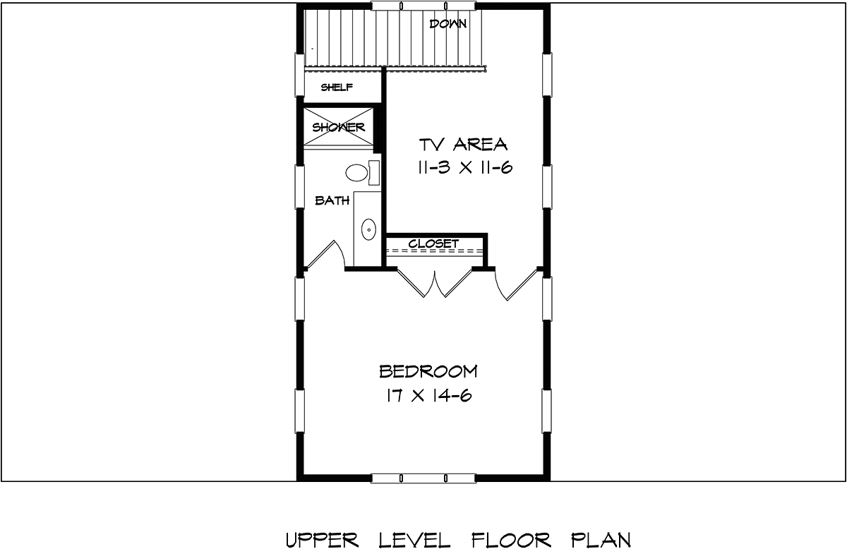 Barndominium, Country, Craftsman Garage-Living Plan 76701 with 1 Beds, 2 Baths, 2 Car Garage Level Two