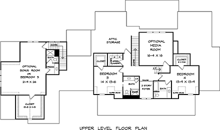 Farmhouse House Plan 76705 with 4 Beds, 5 Baths, 3 Car Garage Second Level Plan