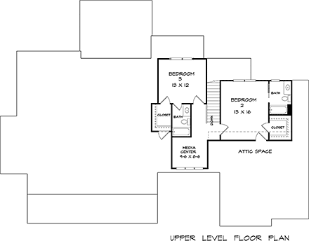 Craftsman, Farmhouse, Ranch House Plan 76711 with 3 Beds, 4 Baths, 3 Car Garage Second Level Plan