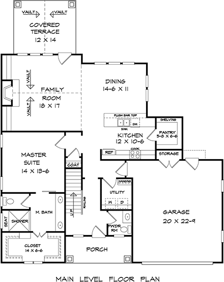 House Plan 76715 - Traditional Style with 2027 Sq Ft, 3 Bed, 2 Ba