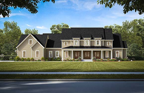 Craftsman, Traditional House Plan 76716 with 4 Beds, 5 Baths, 3 Car Garage Elevation