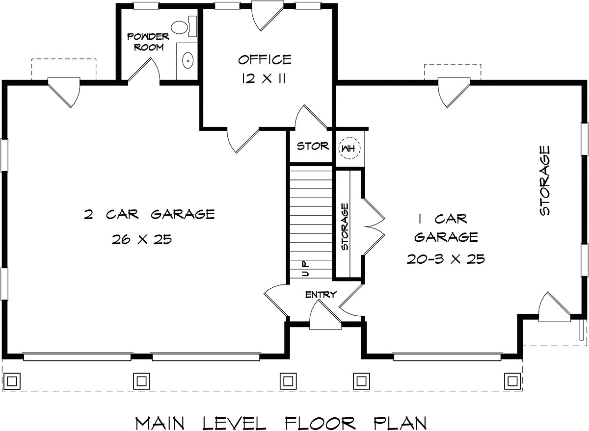 Garage-Living Plan 76728 - Traditional Style with 1478 Sq Ft, 1 B ...