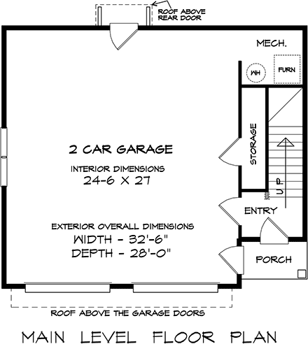 Craftsman, Traditional 2 Car Garage Plan 76732 First Level Plan