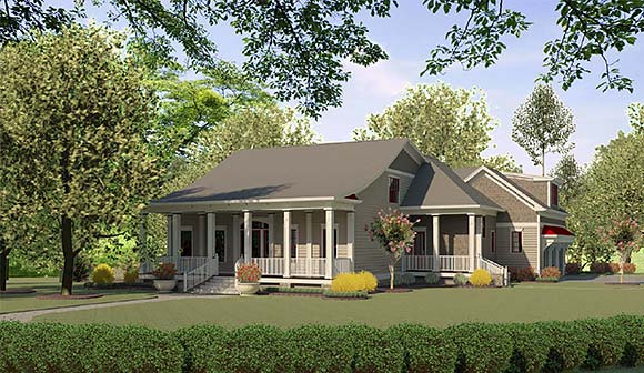 Cottage, Country, Farmhouse House Plan 76736 with 4 Beds, 5 Baths, 3 Car Garage Elevation