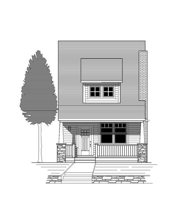 Bungalow, Craftsman House Plan 76806 with 3 Beds, 2 Baths Elevation