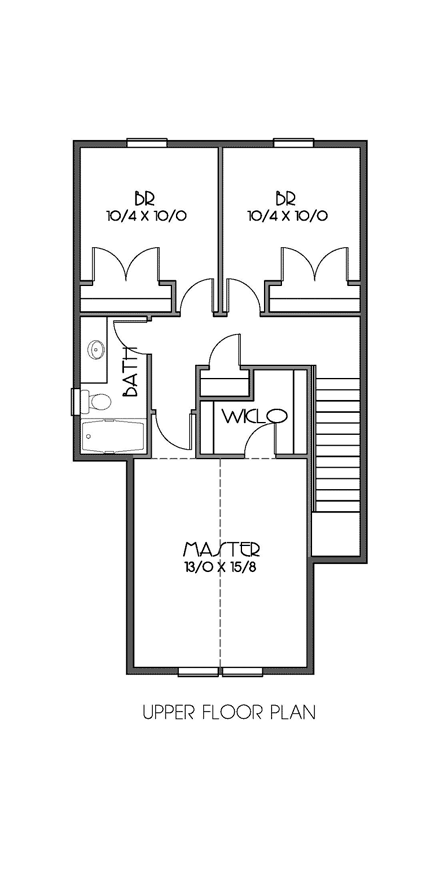 Bungalow, Craftsman House Plan 76807 with 3 Beds, 2 Baths, 1 Car Garage Second Level Plan