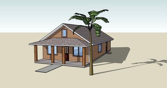 Bungalow, Craftsman, Southern House Plan 76810 with 3 Beds, 2 Baths Elevation