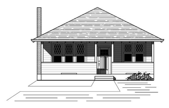 Bungalow, Craftsman House Plan 76818 with 3 Beds, 2 Baths Elevation