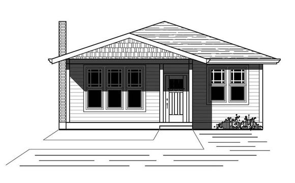 Bungalow, Craftsman House Plan 76819 with 3 Beds, 2 Baths Elevation