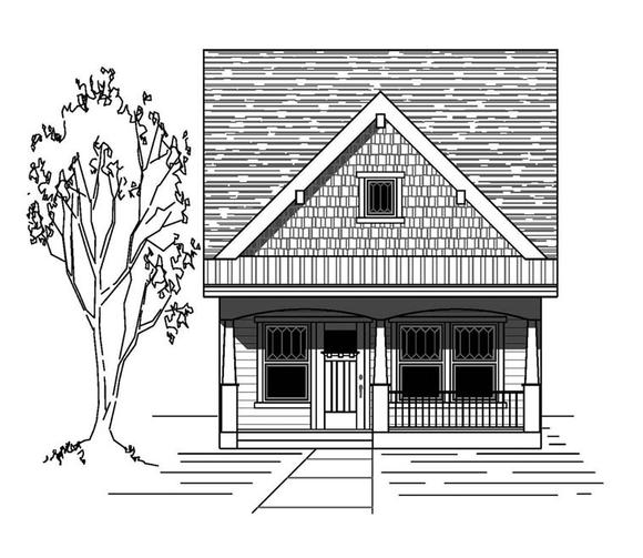 Bungalow, Cottage, Craftsman House Plan 76829 with 2 Beds, 2 Baths Elevation