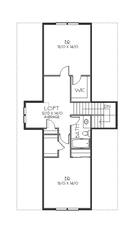 Bungalow, Cottage, Craftsman House Plan 76831 with 4 Beds, 3 Baths, 1 Car Garage Second Level Plan