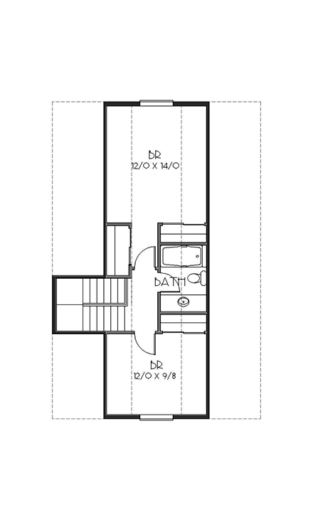Bungalow, Cottage, Craftsman House Plan 76832 with 3 Beds, 2 Baths, 1 Car Garage Second Level Plan
