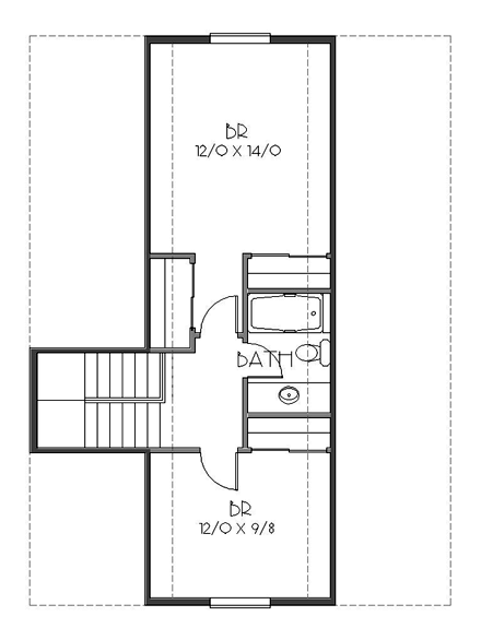 Bungalow, Cottage, Craftsman House Plan 76833 with 3 Beds, 2 Baths, 1 Car Garage Second Level Plan