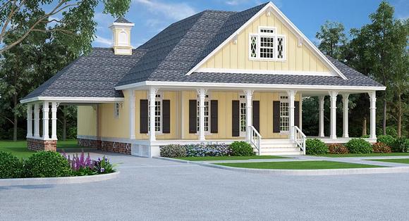 Country, Farmhouse, Traditional House Plan 76912 with 4 Beds, 3 Baths, 1 Car Garage Elevation