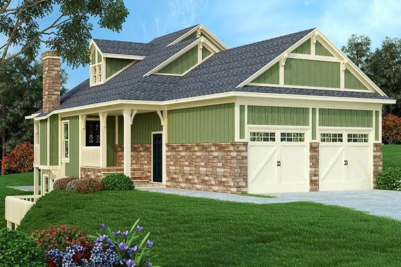 Cottage, Country, Traditional House Plan 76918 with 3 Beds, 4 Baths, 2 Car Garage Elevation
