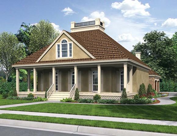Cottage, Country, European, French Country, Southern House Plan 76919 with 3 Beds, 2 Baths, 2 Car Garage Elevation