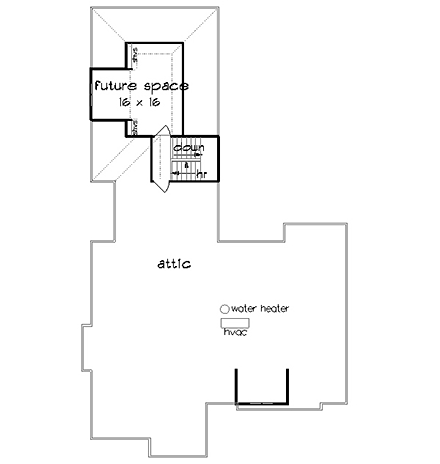 Craftsman House Plan 76934 with 3 Beds, 2 Baths, 2 Car Garage Second Level Plan