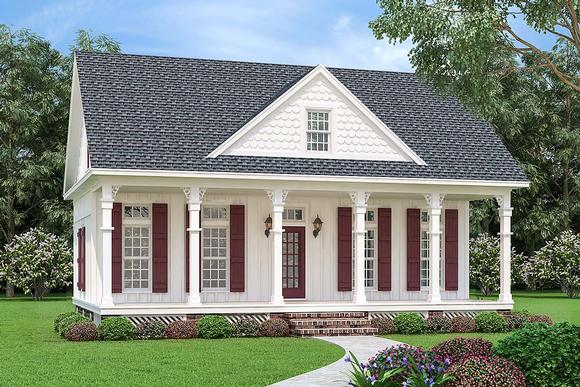 Cottage, Country, One-Story, Traditional House Plan 76938 with 1 Beds, 2 Baths Elevation