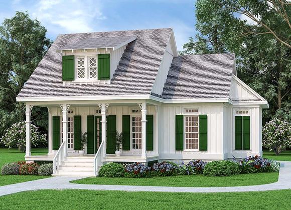 Cottage House Plan 76942 with 1 Beds, 2 Baths Elevation