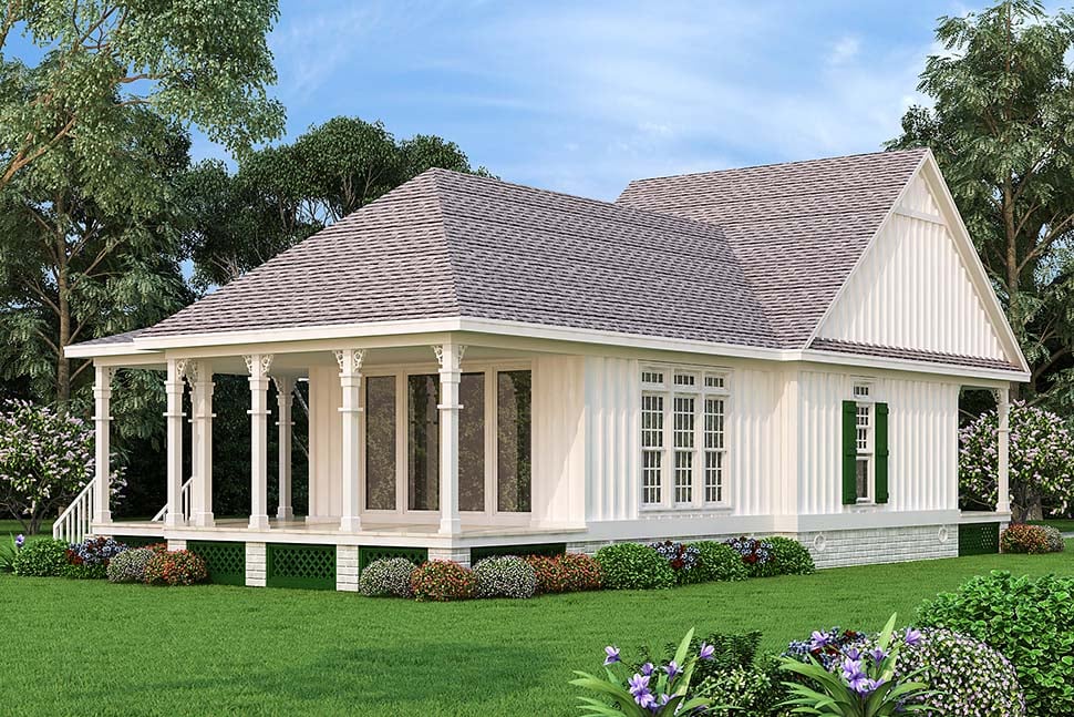 Cottage Plan with 1062 Sq. Ft., 1 Bedrooms, 2 Bathrooms Picture 4