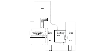 Farmhouse House Plan 76944 with 3 Beds, 2 Baths, 3 Car Garage Second Level Plan