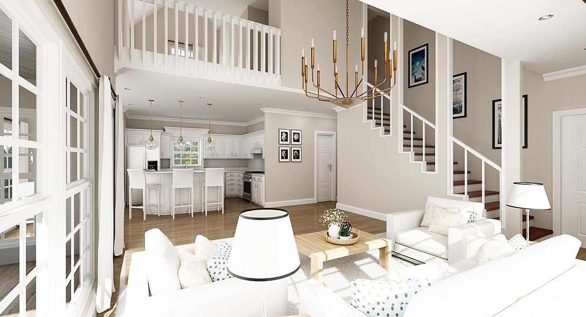 Cabin, Log Plan with 1550 Sq. Ft., 3 Bedrooms, 3 Bathrooms, 2 Car Garage Picture 2