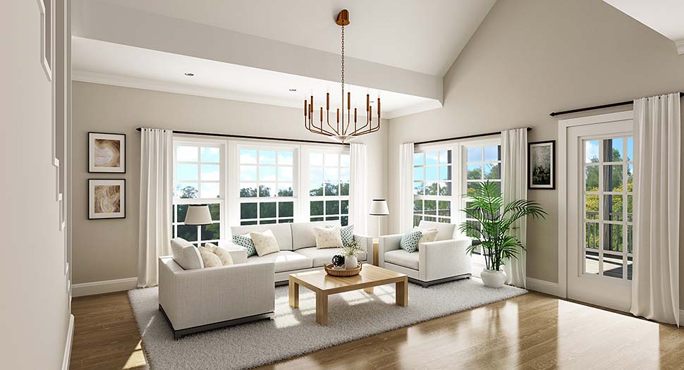 Cabin, Log Plan with 1550 Sq. Ft., 3 Bedrooms, 3 Bathrooms, 2 Car Garage Picture 4