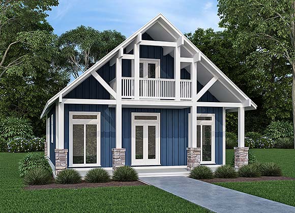 Cabin, Cottage House Plan 76961 with 3 Beds, 3 Baths Elevation