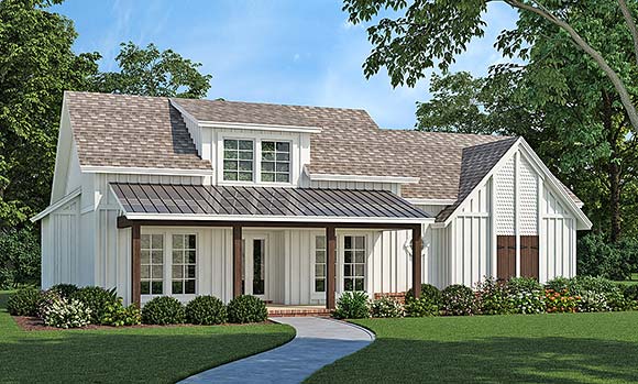 Contemporary, Farmhouse House Plan 76964 with 3 Beds, 2 Baths Elevation