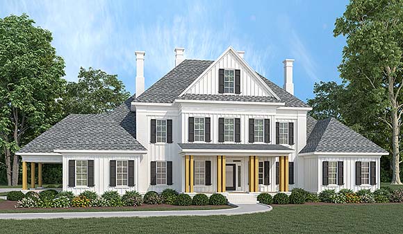 Colonial, Southern, Traditional House Plan 76968 with 4 Beds, 7 Baths, 2 Car Garage Elevation