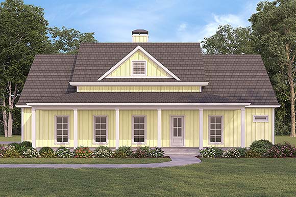 Farmhouse, Traditional House Plan 76977 with 3 Beds, 3 Baths, 2 Car Garage Elevation