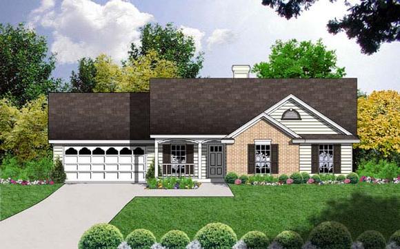 One-Story, Ranch House Plan 77002 with 3 Beds, 2 Baths, 2 Car Garage Elevation